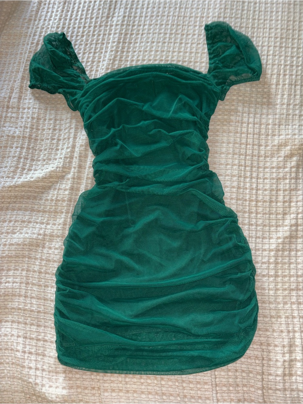 Princess Polly Emerald Green Ruched Mini Dress